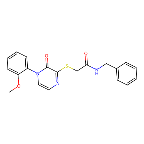 N-benzyl-2-[4-(2-methoxyphenyl)-3-oxopyrazin-2-yl]sulfanylacetamide structure