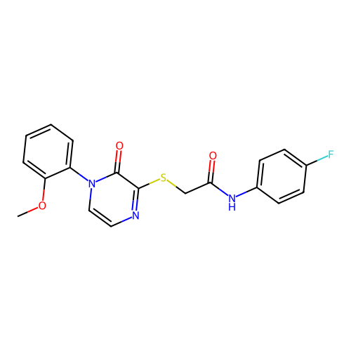 N-(4-fluorophenyl)-2-[4-(2-methoxyphenyl)-3-oxopyrazin-2-yl]sulfanylacetamide structure