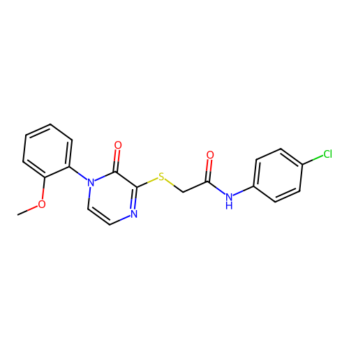 N-(4-chlorophenyl)-2-[4-(2-methoxyphenyl)-3-oxopyrazin-2-yl]sulfanylacetamide structure