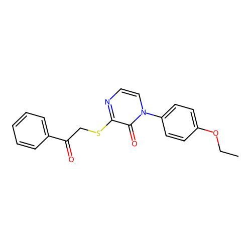 1-(4-Ethoxyphenyl)-3-phenacylsulfanylpyrazin-2-one structure