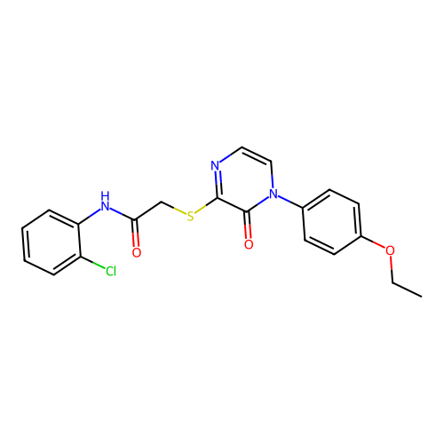 N-(2-chlorophenyl)-2-[4-(4-ethoxyphenyl)-3-oxopyrazin-2-yl]sulfanylacetamide structure