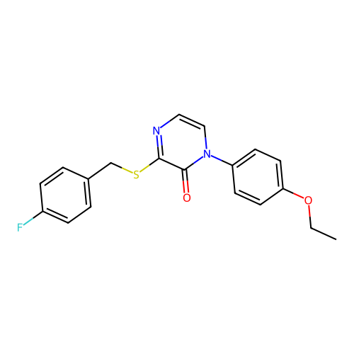 1-(4-Ethoxyphenyl)-3-[(4-fluorophenyl)methylsulfanyl]pyrazin-2-one structure