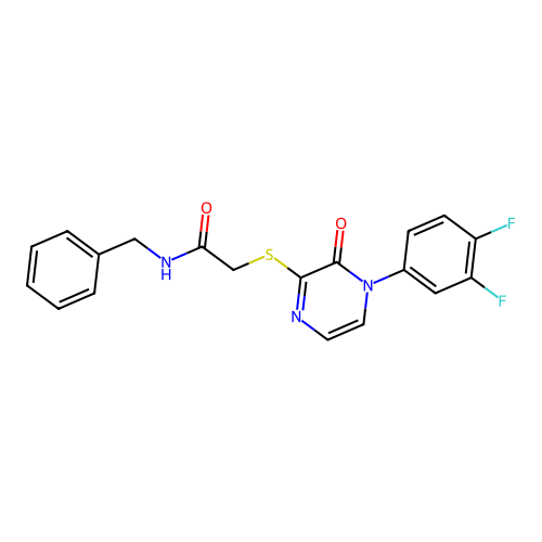 N-benzyl-2-[4-(3,4-difluorophenyl)-3-oxopyrazin-2-yl]sulfanylacetamide structure
