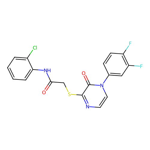 N-(2-chlorophenyl)-2-[4-(3,4-difluorophenyl)-3-oxopyrazin-2-yl]sulfanylacetamide structure