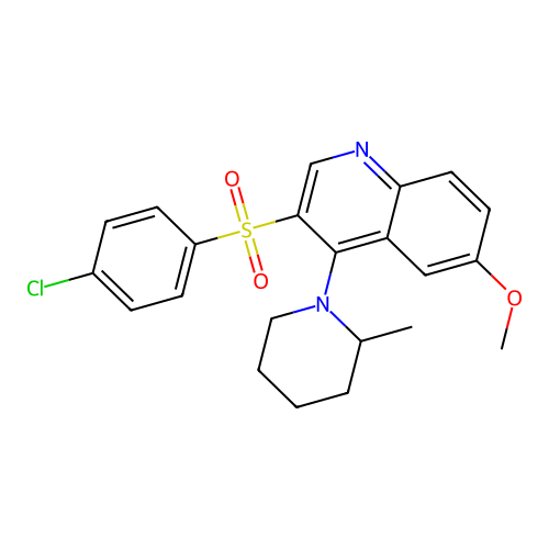 3-(4-Chlorobenzenesulfonyl)-6-methoxy-4-(2-methylpiperidin-1-yl)quinoline structure