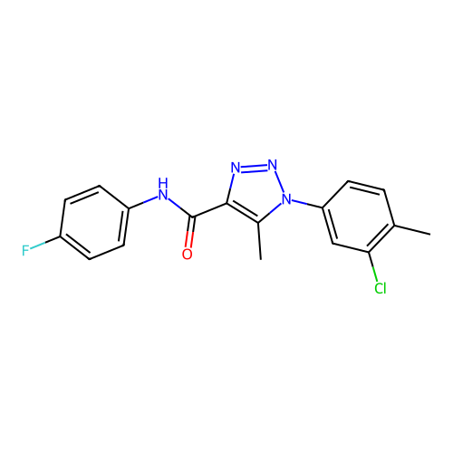 1-(3-chloro-4-methylphenyl)-N-(4-fluorophenyl)-5-methyl-1H-1,2,3-triazole-4-carboxamide structure
