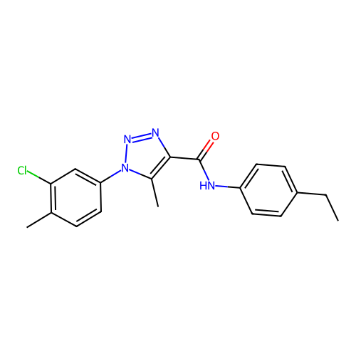 1-(3-chloro-4-methylphenyl)-N-(4-ethylphenyl)-5-methyl-1H-1,2,3-triazole-4-carboxamide structure