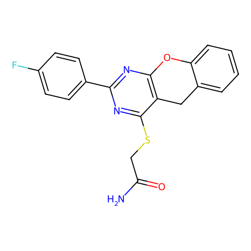 2-{[2-(4-Fluorophenyl)-5H-chromeno[2,3-D]pyrimidin-4-YL]sulfanyl}acetamide structure