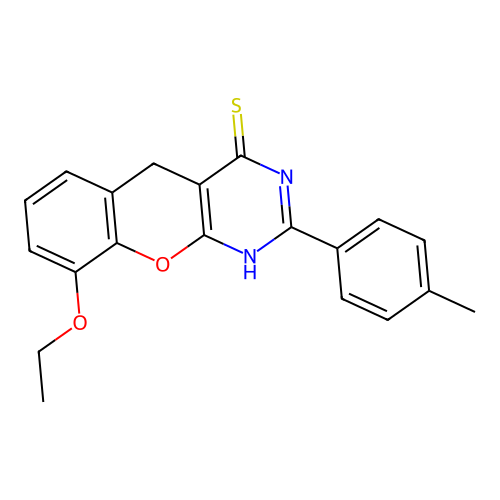9-ethoxy-2-(p-tolyl)-3H-chromeno[2,3-d]pyrimidine-4(5H)-thione structure