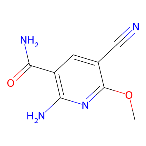 2-Amino-5-cyano-6-methoxypyridine-3-carboxamide structure