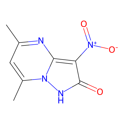 5,7-dimethyl-3-nitropyrazolo[1,5-a]pyrimidin-2(1H)-one structure