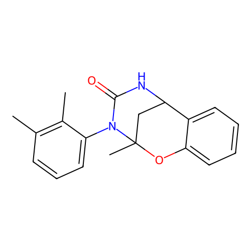 3-(2,3-dimethylphenyl)-2-methyl-2,3,5,6-tetrahydro-4H-2,6-methano-1,3,5-benzoxadiazocin-4-one structure