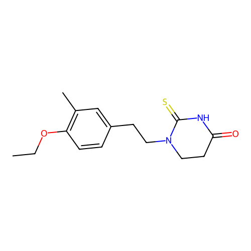 4(1H)-Pyrimidinone, tetrahydro-1-(2-(4-ethoxy-3-methylphenyl)ethyl)-2-thioxo- structure