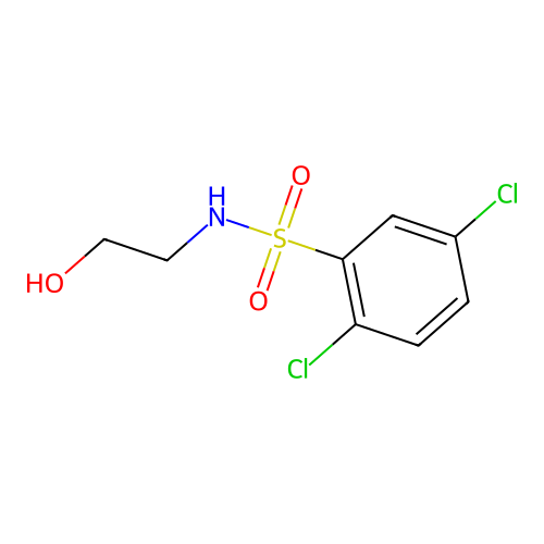 2,5-dichloro-N-(2-hydroxyethyl)benzenesulfonamide structure