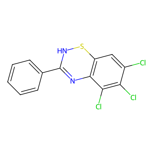 5,6,7-Trichloro-3-phenyl-2H-benzo(E)(1,2,4)thiadiazine structure