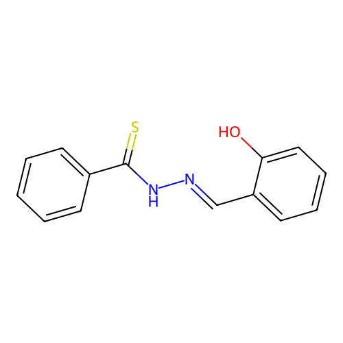 N-[(2-hydroxyphenyl)methylideneamino]benzenecarbothioamide structure