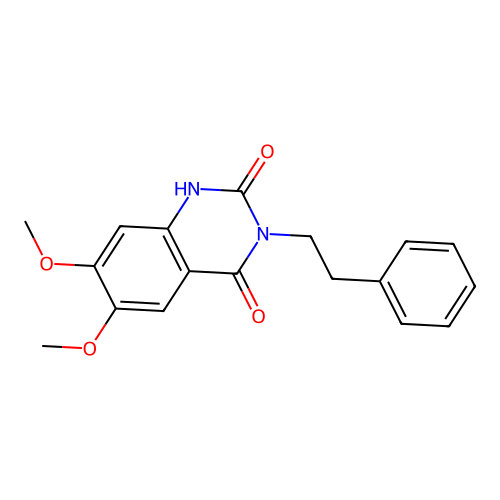 6,7-dimethoxy-3-(2-phenylethyl)quinazoline-2,4(1H,3H)-dione structure