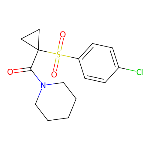 (1-((4-Chlorophenyl)sulfonyl)cyclopropyl)(piperidin-1-yl)methanone structure