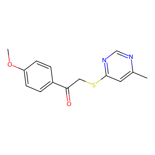 Ethanone, 1-(4-methoxyphenyl)-2-[(6-methyl-4-pyrimidinyl)thio]- structure