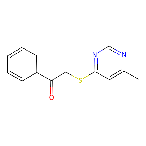 Ethanone, 2-[(6-methyl-4-pyrimidinyl)thio]-1-phenyl- structure