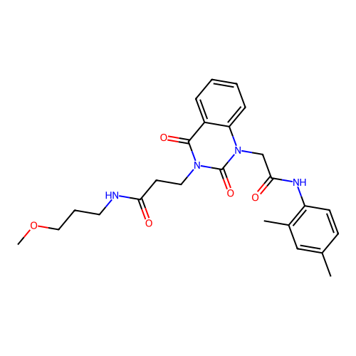 3-(1-{[(2,4-dimethylphenyl)carbamoyl]methyl}-2,4-dioxo-1,2,3,4-tetrahydroquinazolin-3-yl)-N-(3-methoxypropyl)propanamide structure