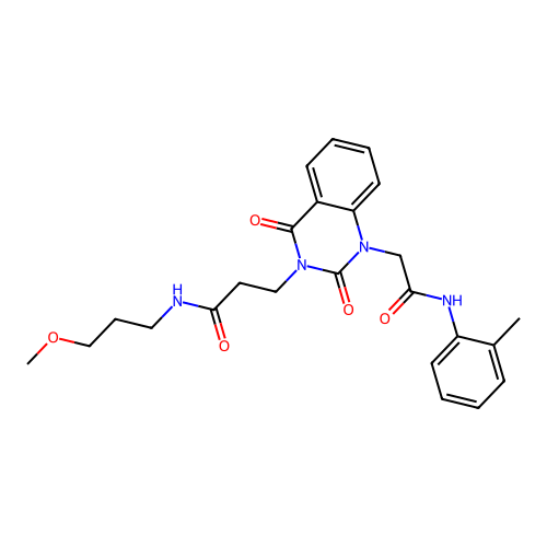 N-(3-methoxypropyl)-3-(1-{[(2-methylphenyl)carbamoyl]methyl}-2,4-dioxo-1,2,3,4-tetrahydroquinazolin-3-yl)propanamide structure