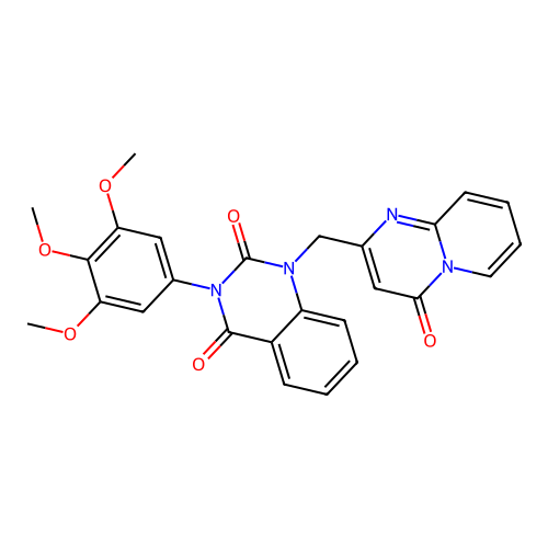 1-[(4-oxopyrido[1,2-a]pyrimidin-2-yl)methyl]-3-(3,4,5-trimethoxyphenyl)quinazoline-2,4-dione structure