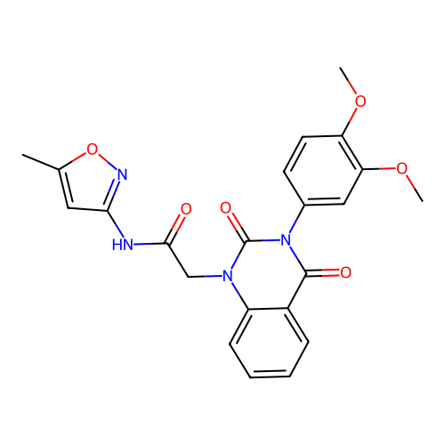 2-[3-(3,4-dimethoxyphenyl)-2,4-dioxoquinazolin-1-yl]-N-(5-methyl-1,2-oxazol-3-yl)acetamide structure