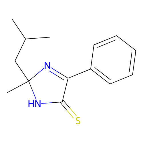 2-isobutyl-2-methyl-5-phenyl-2,3-dihydro-4H-imidazole-4-thione structure