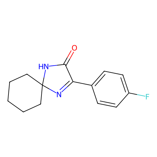 3-(4-Fluorophenyl)-1,4-diazaspiro[4.5]dec-3-en-2-one structure