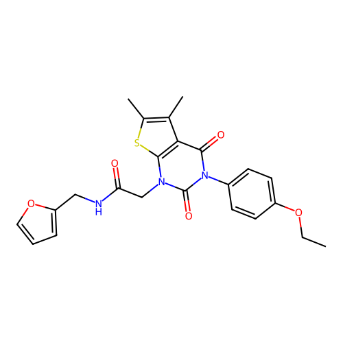 2-[3-(4-ethoxyphenyl)-5,6-dimethyl-2,4-dioxo-3,4-dihydrothieno[2,3-d]pyrimidin-1(2H)-yl]-N-(2-furylmethyl)acetamide structure