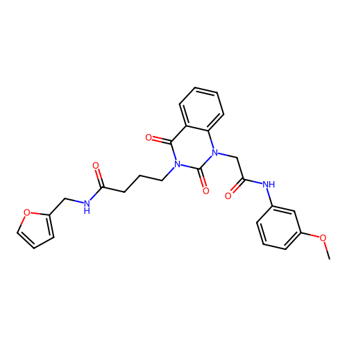 N-(2-furylmethyl)-4-[1-{2-[(3-methoxyphenyl)amino]-2-oxoethyl}-2,4-dioxo-1,4-dihydroquinazolin-3(2H)-yl]butanamide structure