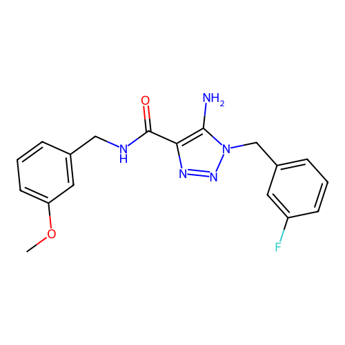 5-amino-1-(3-fluorobenzyl)-N-(3-methoxybenzyl)-1H-1,2,3-triazole-4-carboxamide structure
