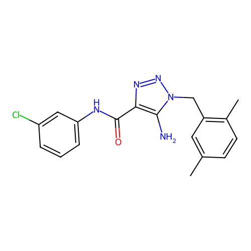 5-amino-N-(3-chlorophenyl)-1-[(2,5-dimethylphenyl)methyl]triazole-4-carboxamide structure