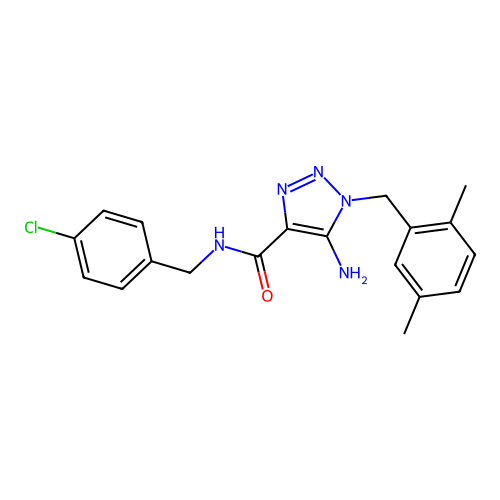 5-amino-N-(4-chlorobenzyl)-1-(2,5-dimethylbenzyl)-1H-1,2,3-triazole-4-carboxamide structure