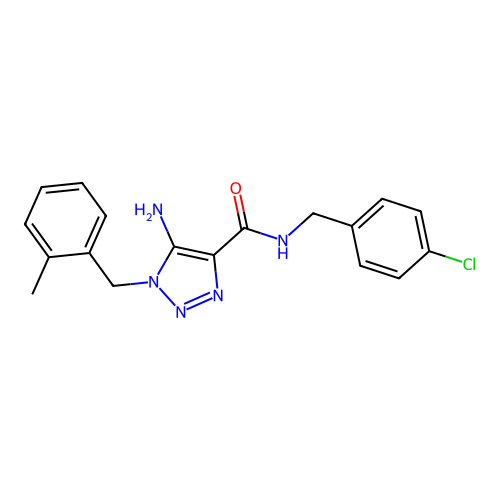 5-amino-N-(4-chlorobenzyl)-1-(2-methylbenzyl)-1H-1,2,3-triazole-4-carboxamide structure