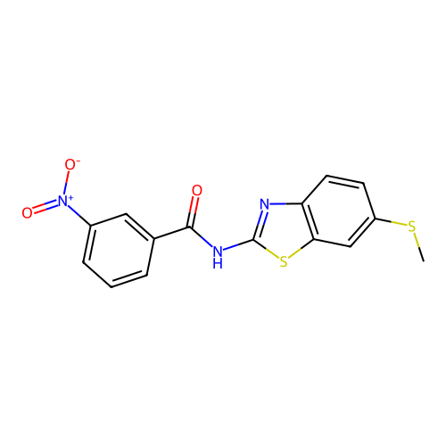 N-(6-(methylthio)benzo[d]thiazol-2-yl)-3-nitrobenzamide structure
