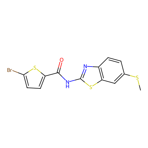 5-bromo-N-(6-(methylthio)benzo[d]thiazol-2-yl)thiophene-2-carboxamide structure