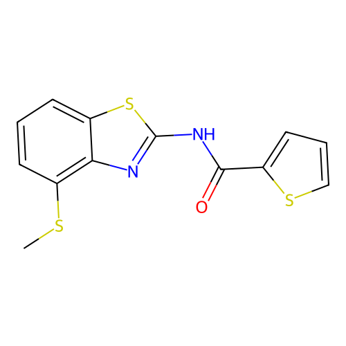 N-(4-(methylthio)benzo[d]thiazol-2-yl)thiophene-2-carboxamide structure
