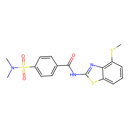 4-(N,N-dimethylsulfamoyl)-N-(4-(methylthio)benzo[d]thiazol-2-yl)benzamide structure