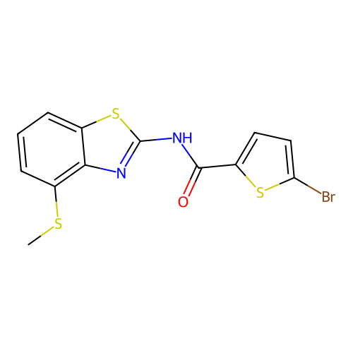 5-bromo-N-(4-(methylthio)benzo[d]thiazol-2-yl)thiophene-2-carboxamide structure