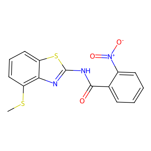 N-(4-(methylthio)benzo[d]thiazol-2-yl)-2-nitrobenzamide structure