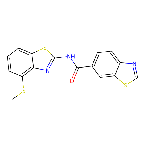 N-(4-(methylthio)benzo[d]thiazol-2-yl)benzo[d]thiazole-6-carboxamide structure