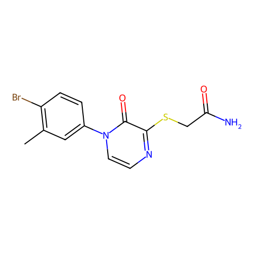 2-[4-(4-Bromo-3-methylphenyl)-3-oxopyrazin-2-yl]sulfanylacetamide structure