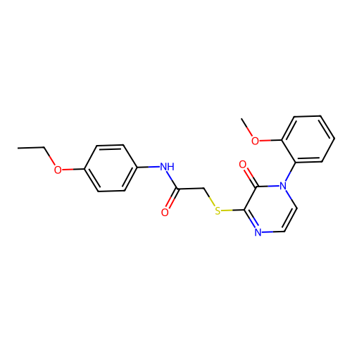 N-(4-ethoxyphenyl)-2-[4-(2-methoxyphenyl)-3-oxopyrazin-2-yl]sulfanylacetamide structure