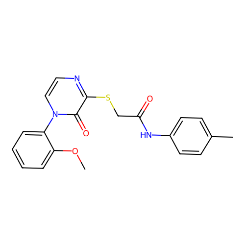 2-[4-(2-methoxyphenyl)-3-oxopyrazin-2-yl]sulfanyl-N-(4-methylphenyl)acetamide structure