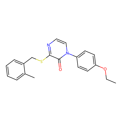 1-(4-Ethoxyphenyl)-3-[(2-methylphenyl)methylsulfanyl]pyrazin-2-one structure