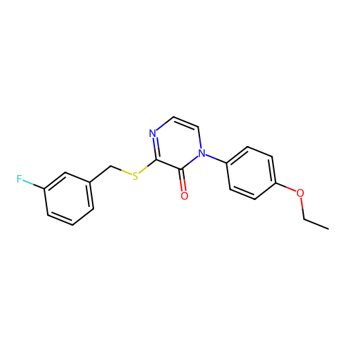 1-(4-Ethoxyphenyl)-3-[(3-fluorophenyl)methylsulfanyl]pyrazin-2-one structure