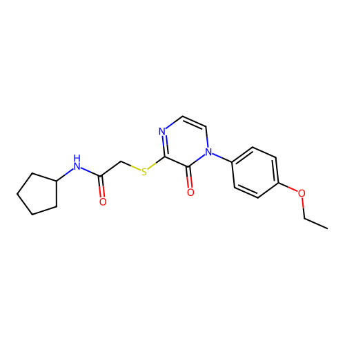 N-cyclopentyl-2-[4-(4-ethoxyphenyl)-3-oxopyrazin-2-yl]sulfanylacetamide structure