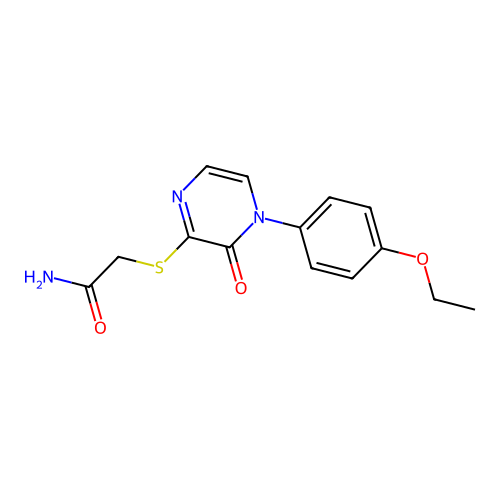 2-[4-(4-Ethoxyphenyl)-3-oxopyrazin-2-yl]sulfanylacetamide structure